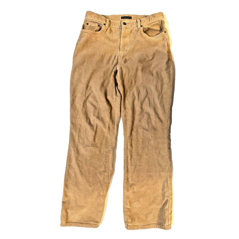 Vintage 90s Lauren by‎ Ralph Lauren Corduroy Pants Women 8 Tan Straight Leg USA
